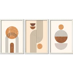 Kit Quadros Decorativos Abstrato Geométrico Linhas Formas