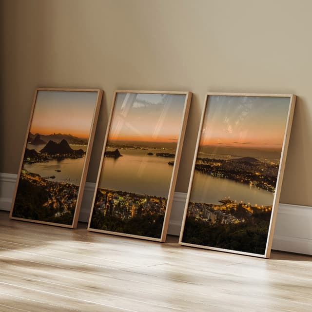 Kit Quadros Decorativos Praia e mar Rio de Janeiro Niterói