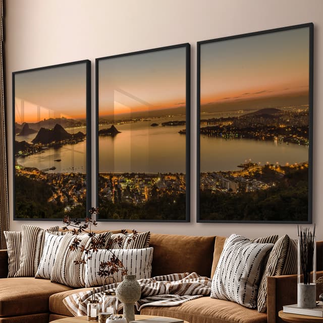 Kit Quadros Decorativos Praia e mar Rio de Janeiro Niterói