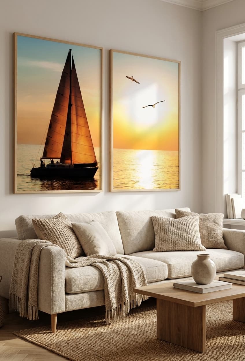 Kit Quadros Decorativos Pôr Do Sol