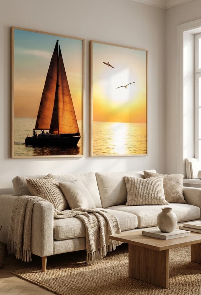 Kit Quadros Decorativos Pôr Do Sol