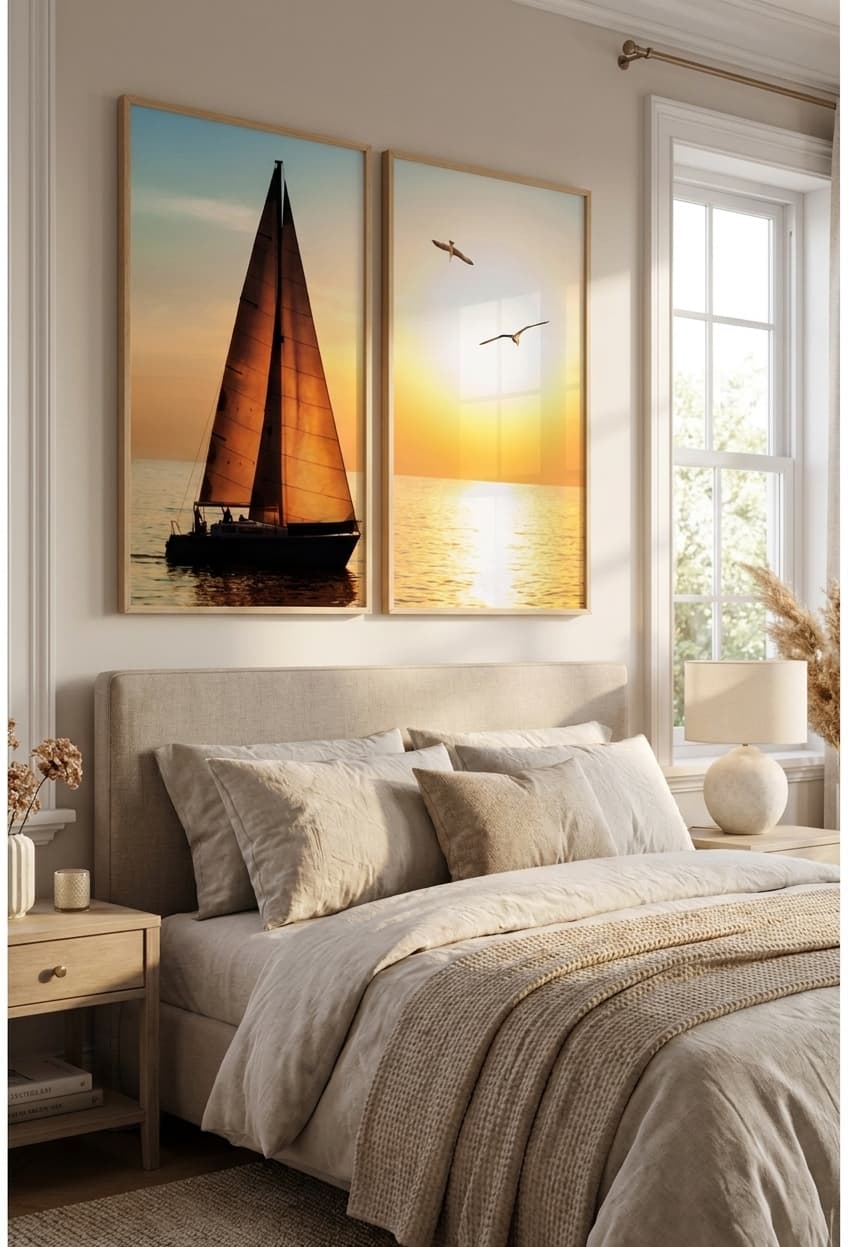 Kit Quadros Decorativos Pôr Do Sol