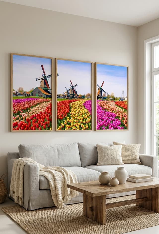 Kit Quadros Decorativos Tulipas Zaanse Holanda