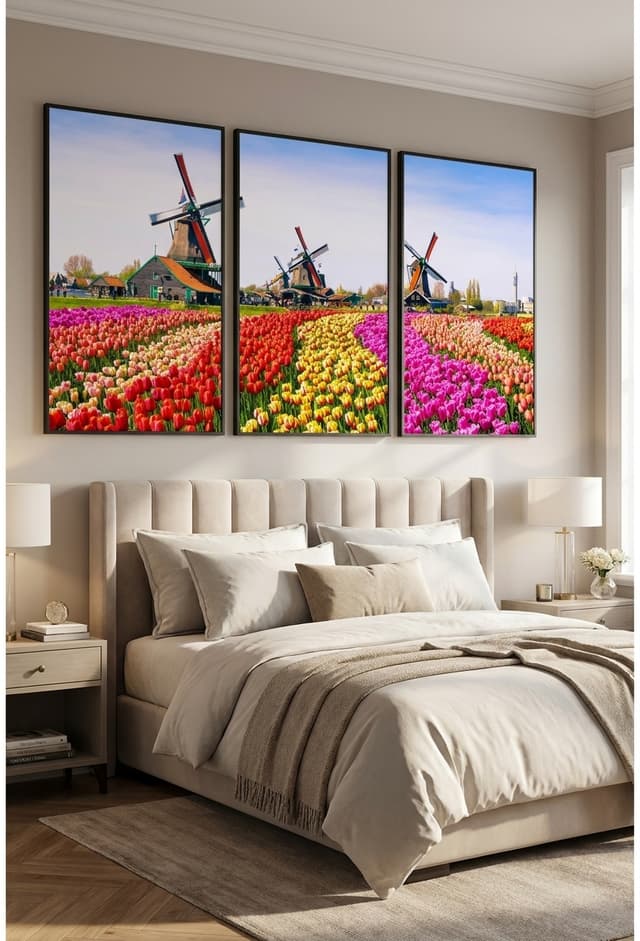 Kit Quadros Decorativos Tulipas Zaanse Holanda