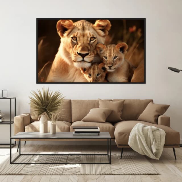 Quadro Decorativo Família Leão