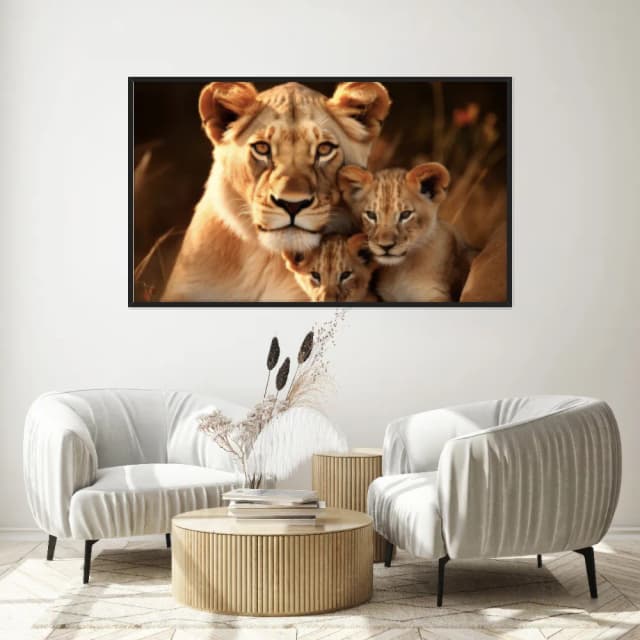 Quadro Decorativo Família Leão