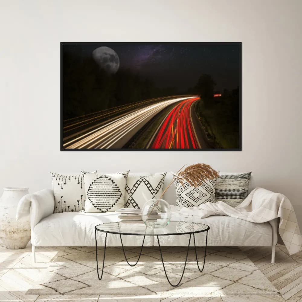 Quadro Decorativo Estrada Com Lua