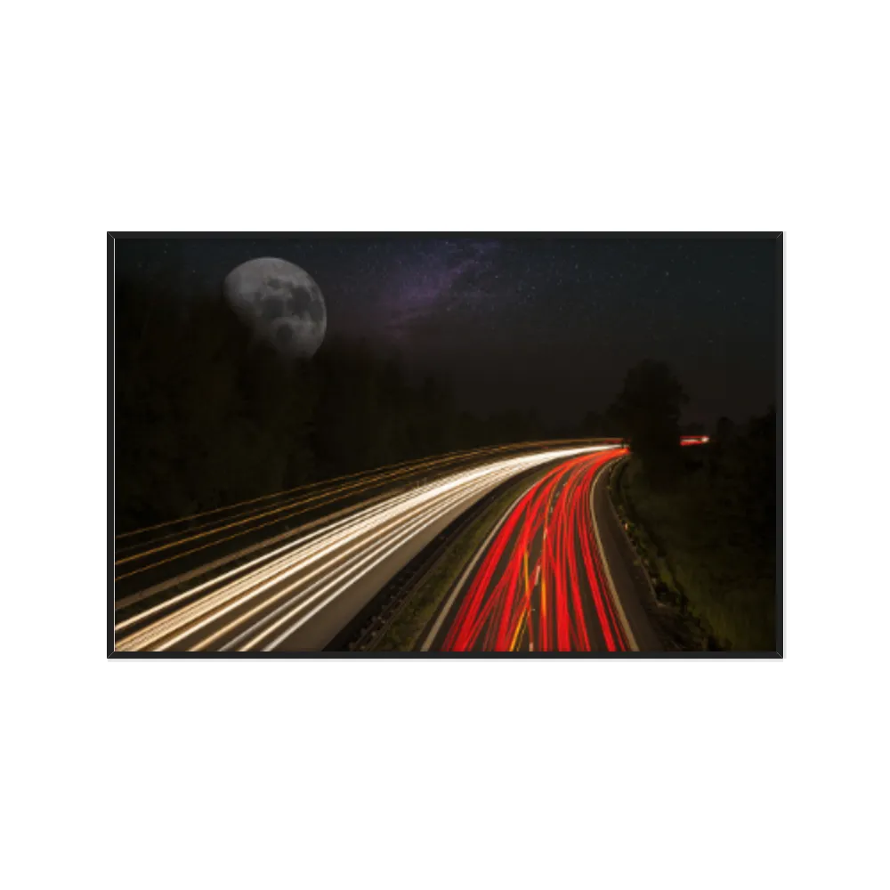 Quadro Decorativo Estrada Com Lua