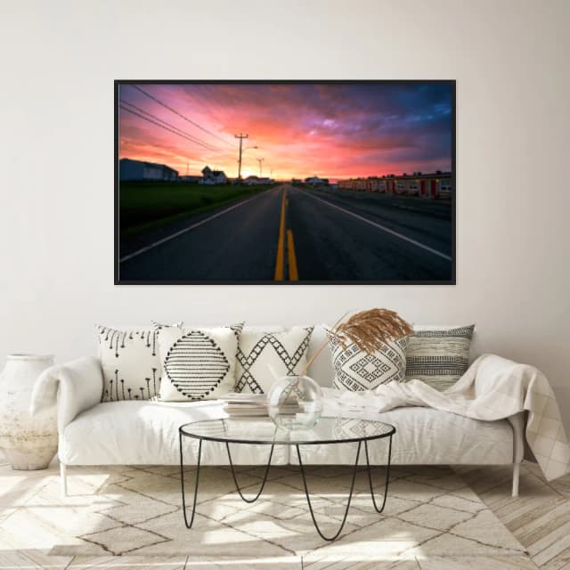Quadro Decorativo Estrada Com Pôr Do Sol