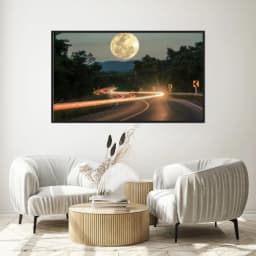Quadro Decorativo Estrada Com Lua