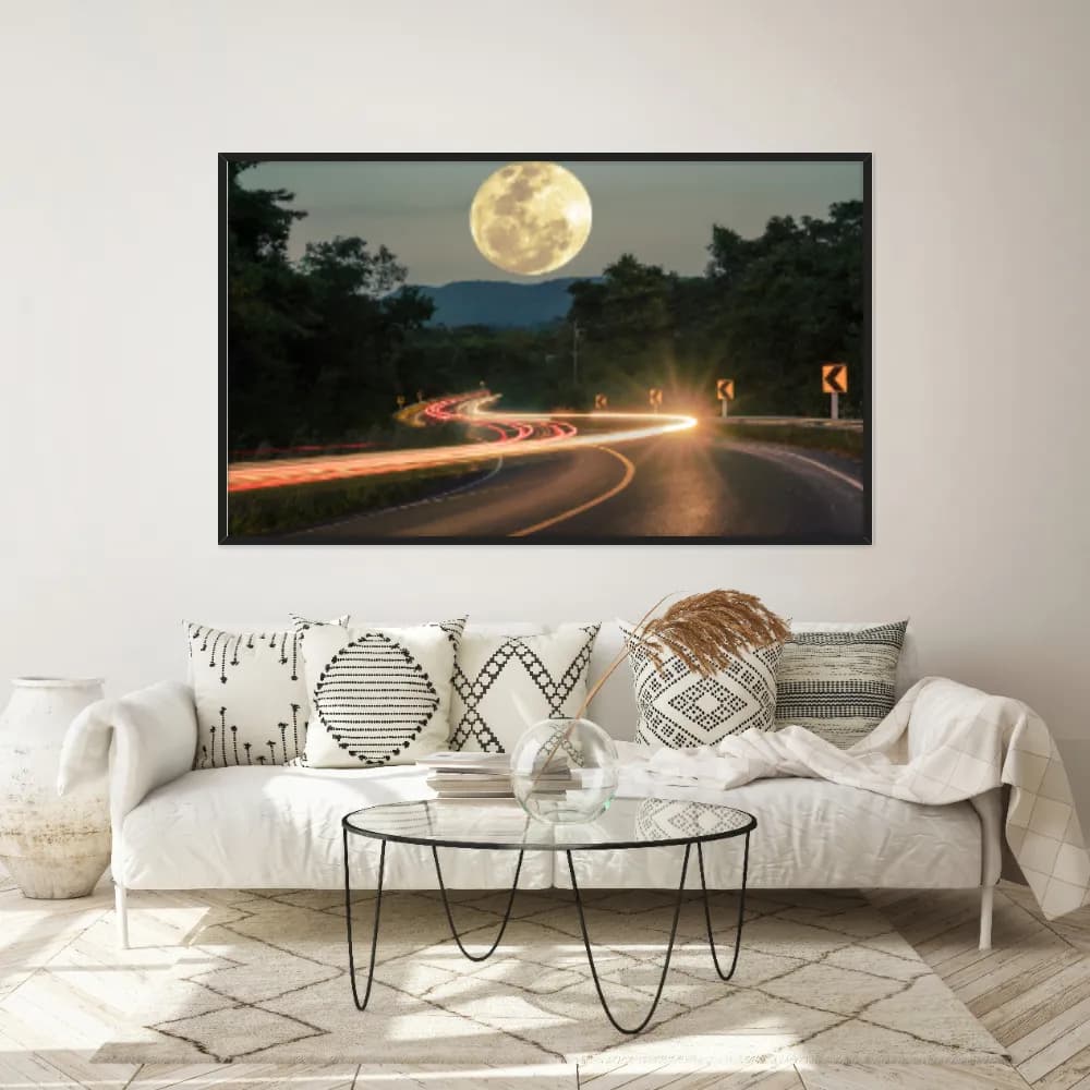 Quadro Decorativo Estrada Com Lua