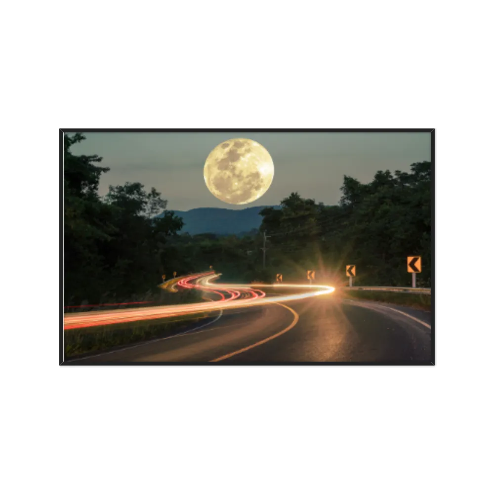 Quadro Decorativo Estrada Com Lua