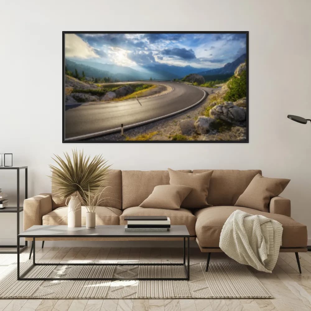 Quadro Decorativo Estrada Com Pôr Do Sol