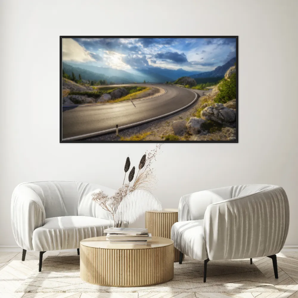 Quadro Decorativo Estrada Com Pôr Do Sol
