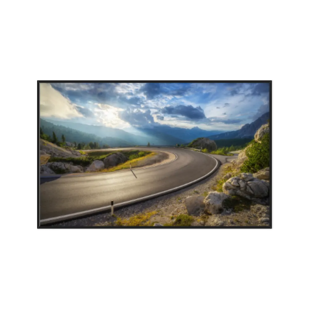 Quadro Decorativo Estrada Com Pôr Do Sol