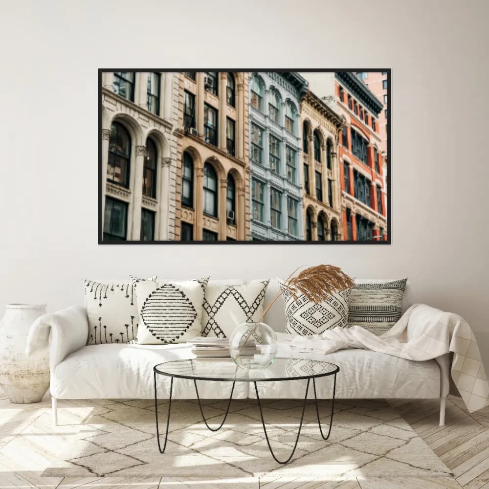 Quadro Decorativo Prédios Antigos Coloridos