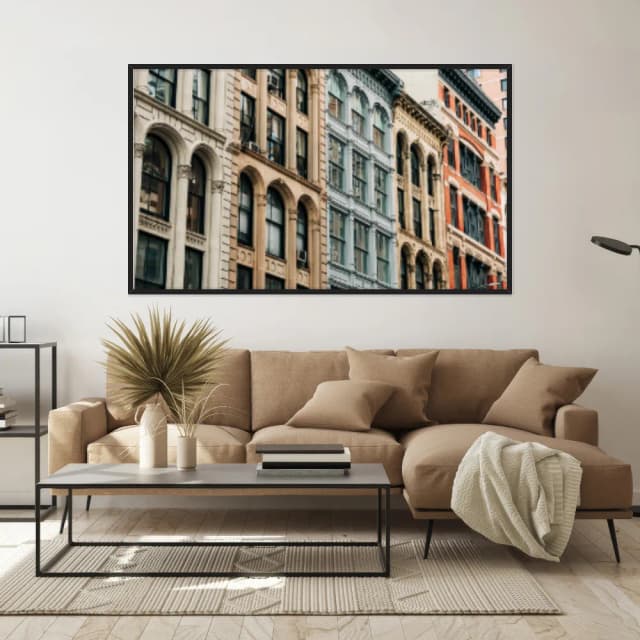 Quadro Decorativo Prédios Antigos Coloridos