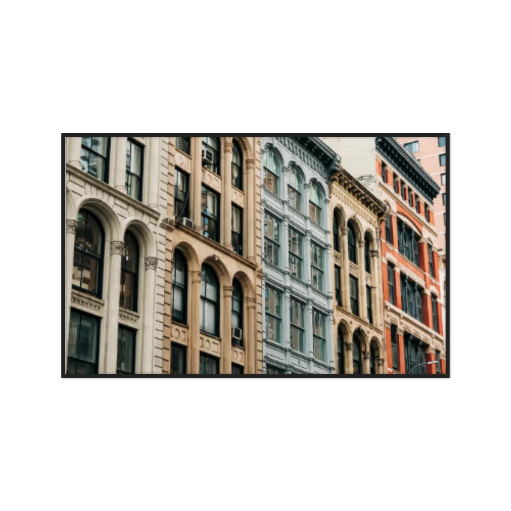 Quadro Decorativo Prédios Antigos Coloridos