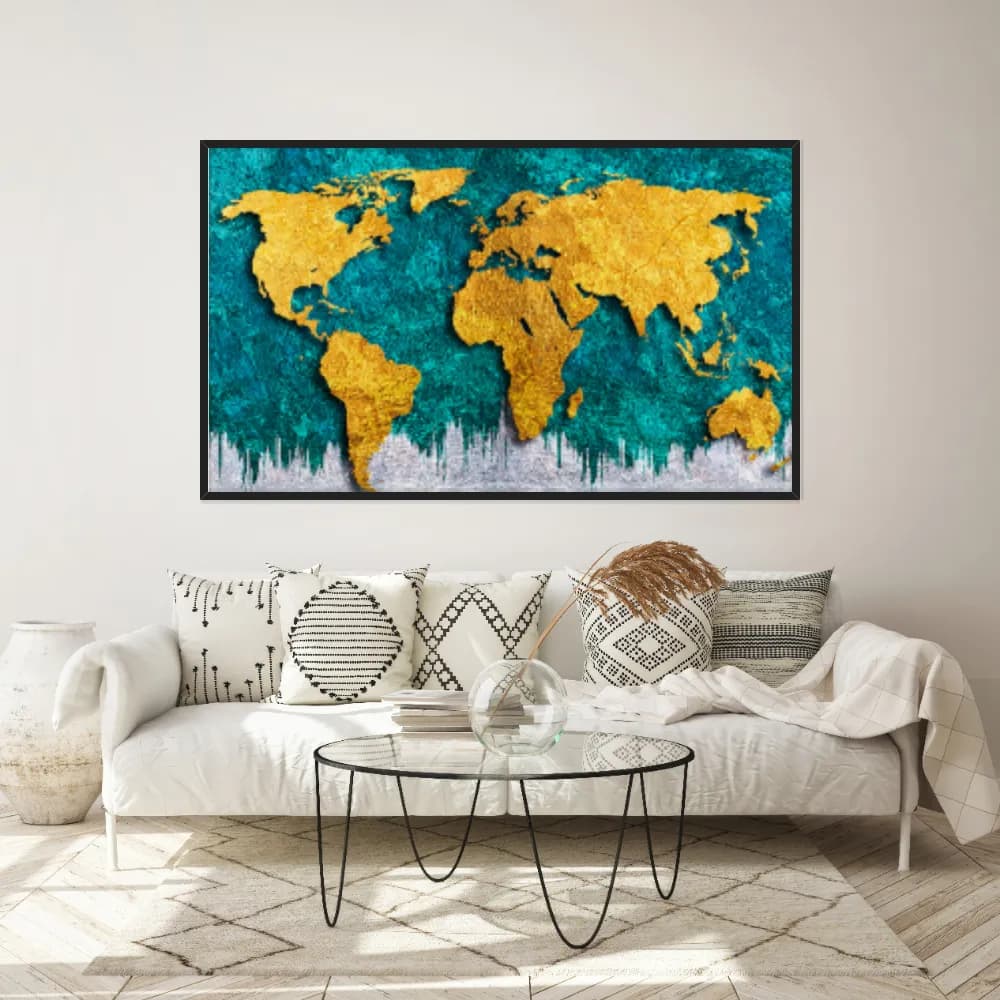 Quadro Decorativo Mapa Mundi
