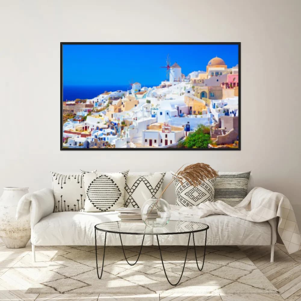 Quadro Decorativo Ilha De Santorini Grecia
