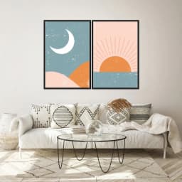 Kit Quadros Decorativos Moon Sun