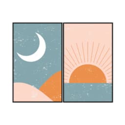 Kit Quadros Decorativos Moon Sun