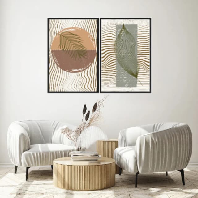 Kit Quadros Decorativos Folhas E Texturas