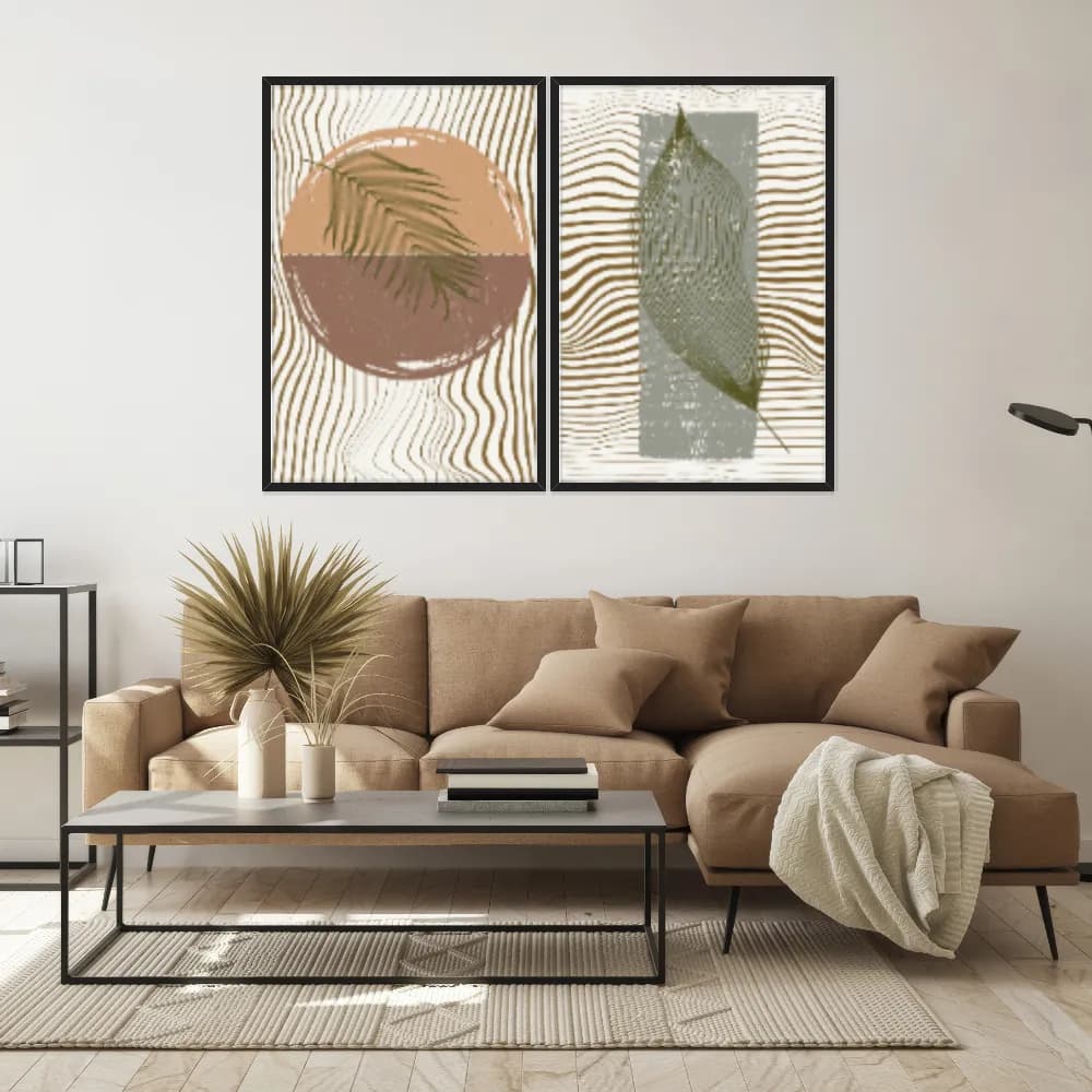 Kit Quadros Decorativos Folhas E Texturas