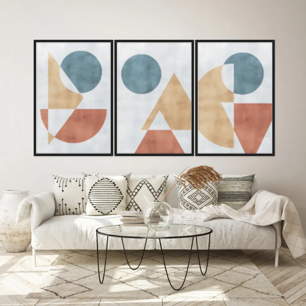 Kit Quadros Decorativos Formas Geométricas