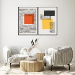 Kit Quadros Decorativos Linhas Minimalistas