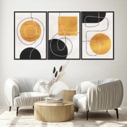 Kit Quadros Decorativos Linhas E Formas