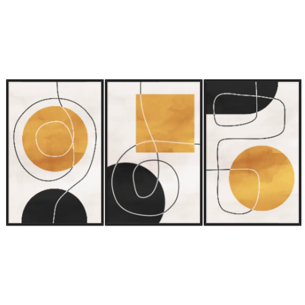 Kit Quadros Decorativos Linhas E Formas