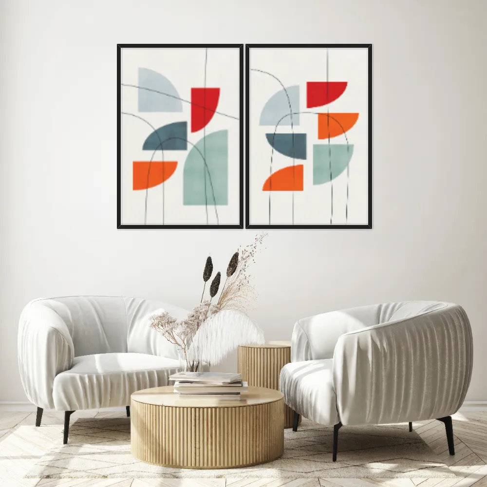 Kit Quadros Decorativos Linhas E Formas