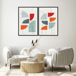Kit Quadros Decorativos Linhas E Formas