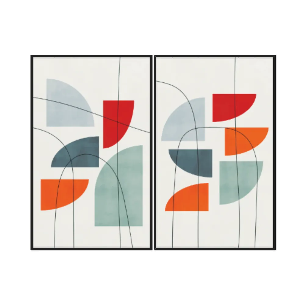 Kit Quadros Decorativos Linhas E Formas