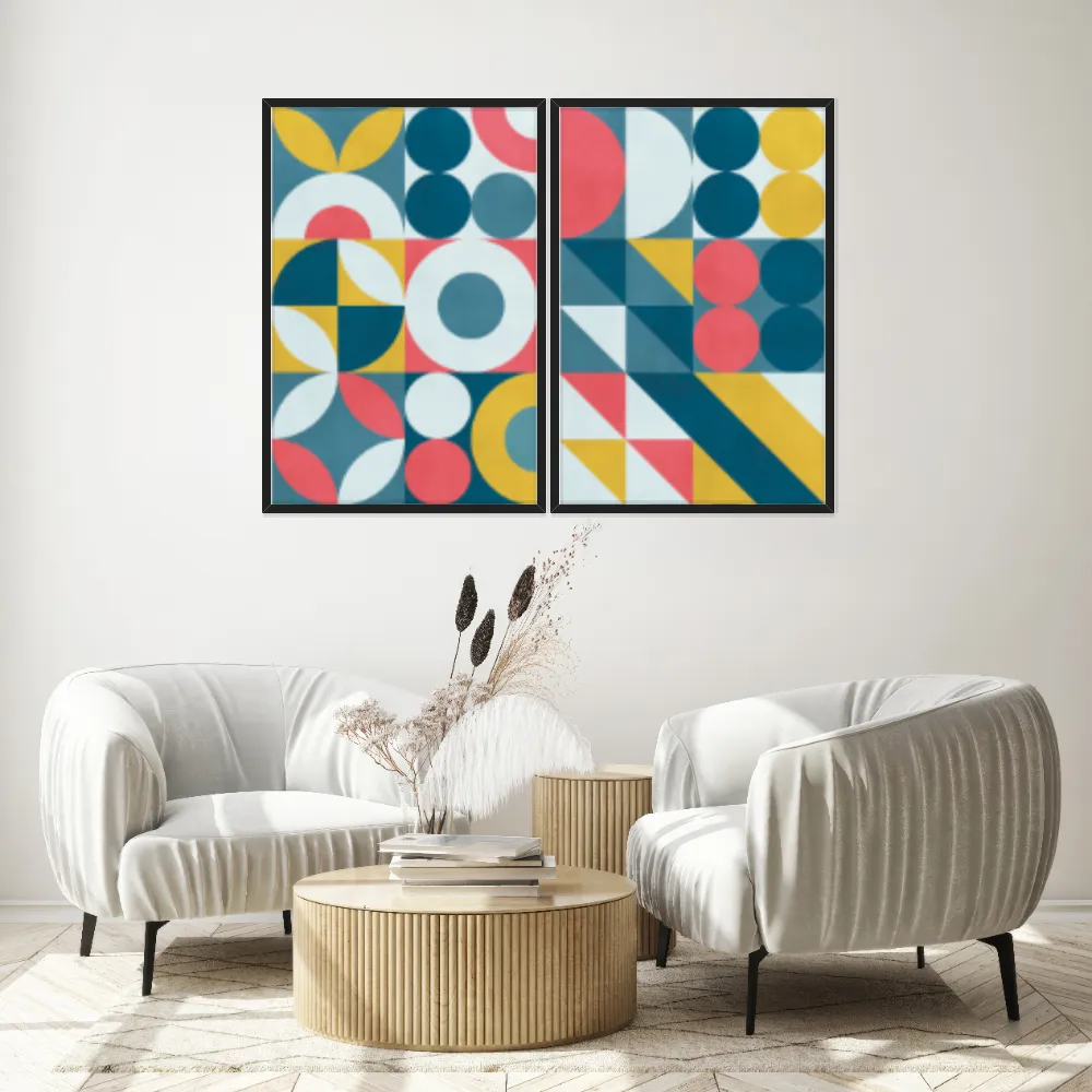 Kit Quadros Decorativos Geométrico