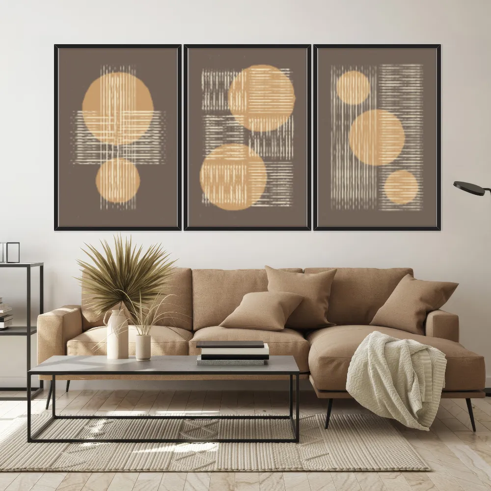 Kit Quadros Decorativos Linhas E Formas