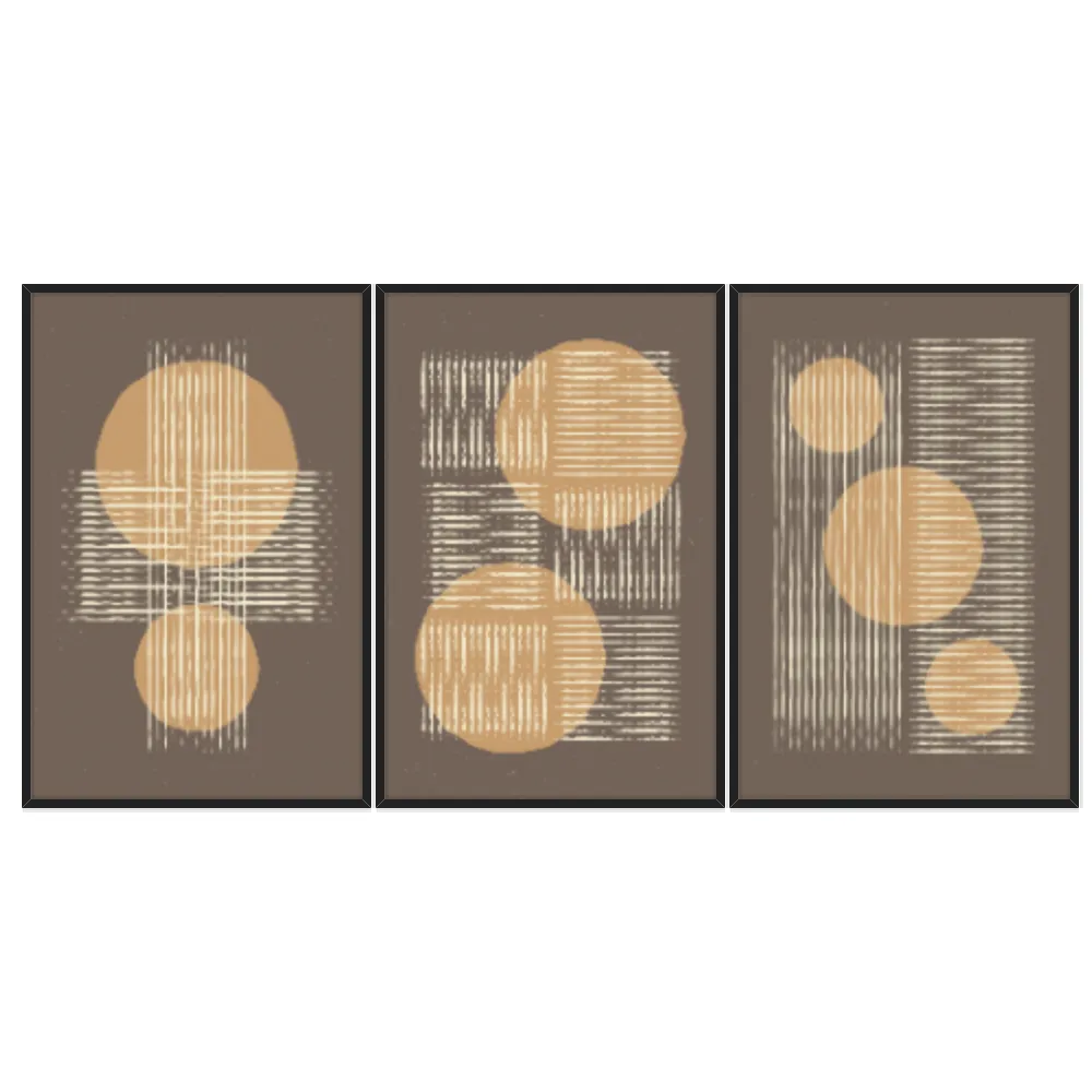 Kit Quadros Decorativos Linhas E Formas