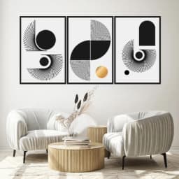Kit Quadros Decorativos Linhas E Formas