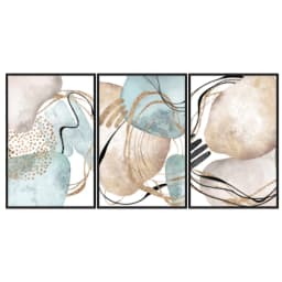Kit Quadros Decorativos Abstrato Dourado