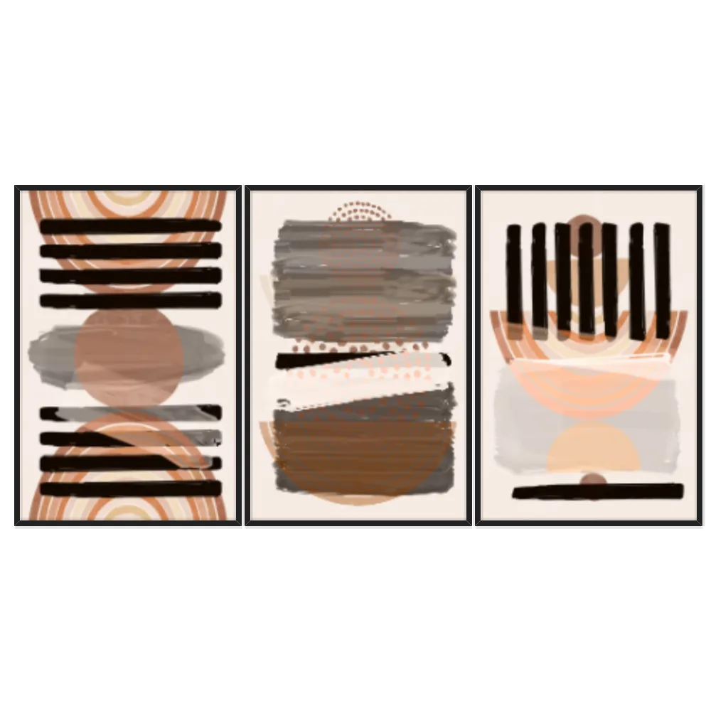 Kit Quadros Decorativos Pinceladas