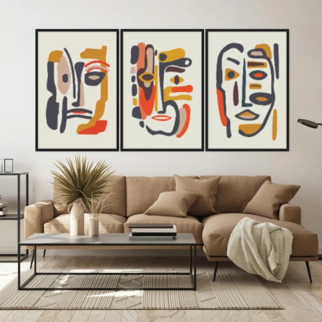 Kit Quadros Decorativos Linhas E Formas