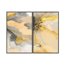 Kit Quadros Decorativos Abstrato Dourado