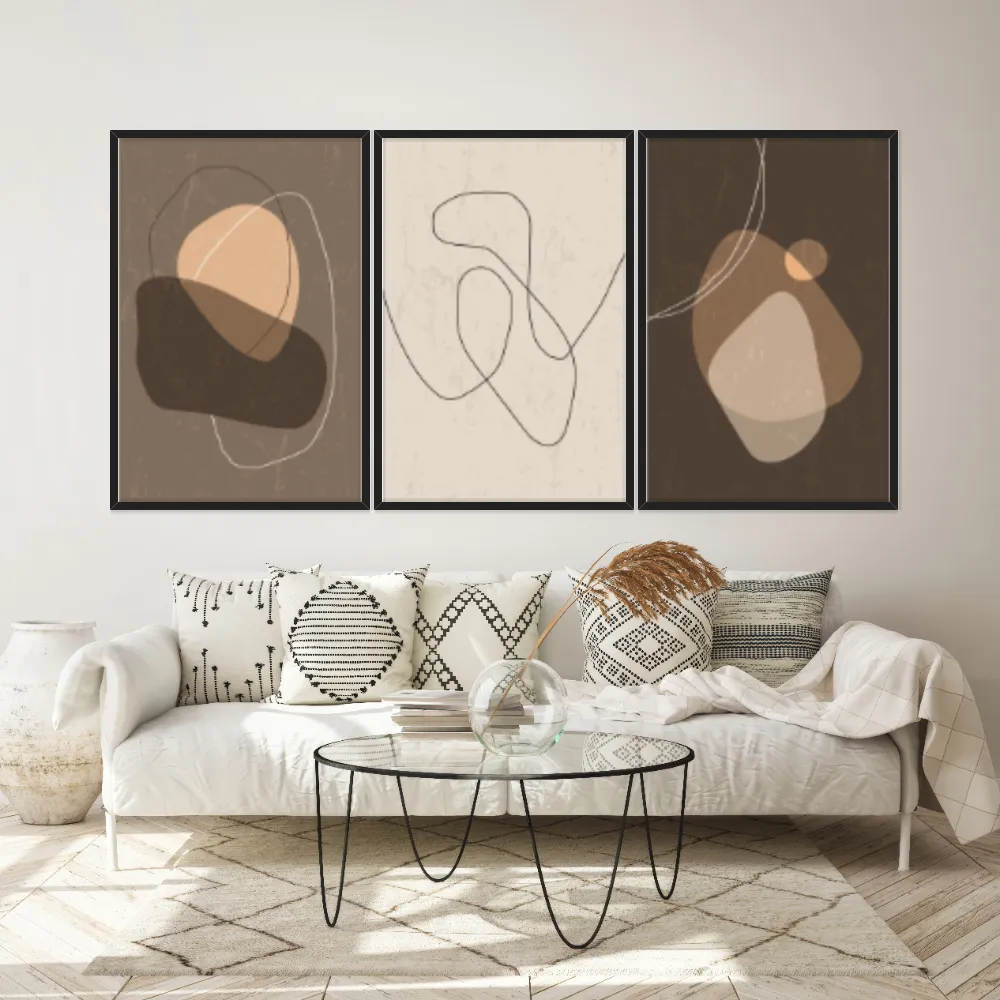 Kit Quadros Decorativos Linhas E Formas