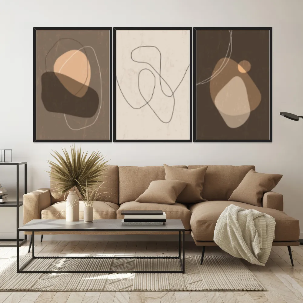 Kit Quadros Decorativos Linhas E Formas
