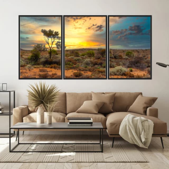 Kit Quadros Decorativos Pôr Do Sol