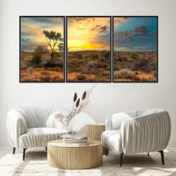 Kit Quadros Decorativos Pôr Do Sol
