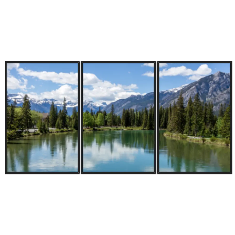 Kit Quadros Decorativos Lago E Montanha