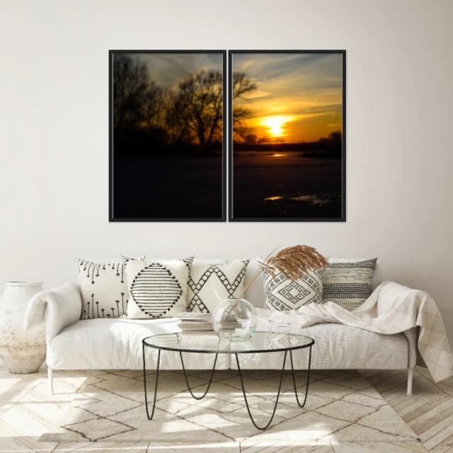 Kit Quadros Decorativos Pôr Do Sol