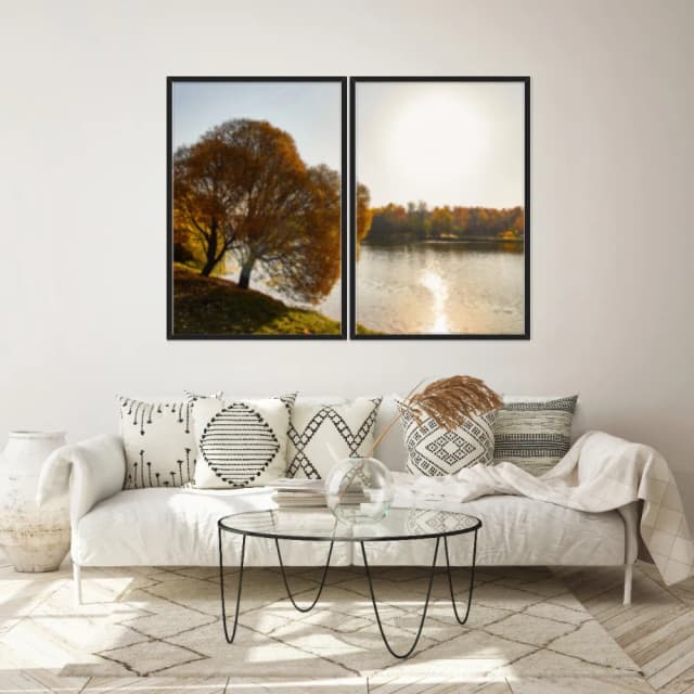 Kit Quadros Decorativos Árvore Amarela